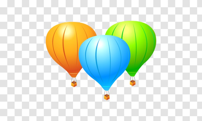Hot Air Ballooning - Orange - Balloon Flying Vector Transparent PNG