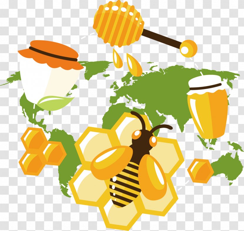 United States Earth World Map - Vector Bee Honey Transparent PNG