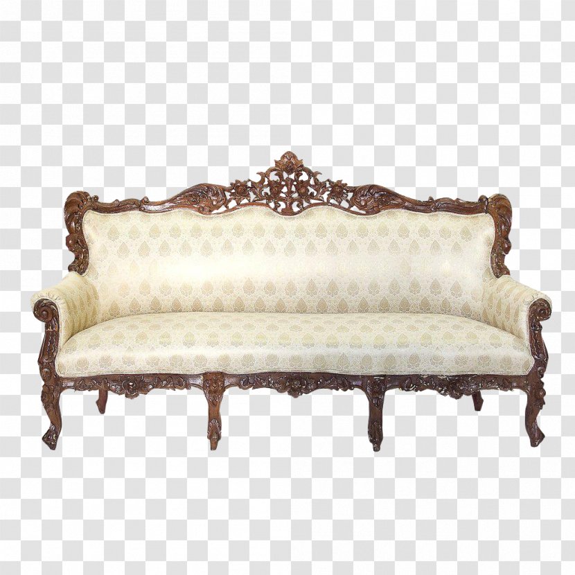 Couch Loveseat Antique Furniture Table Transparent PNG
