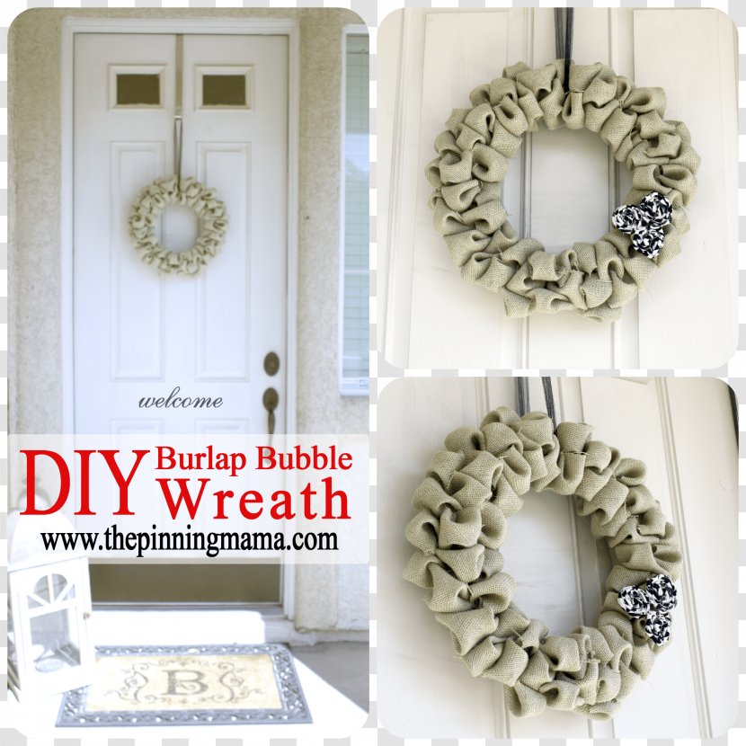 Christmas Wreaths How-to Hessian Fabric Decoration - Decor - Creative Wreath Transparent PNG