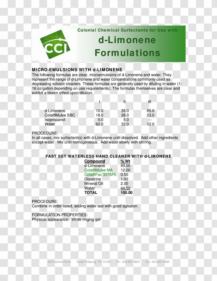 Document Line Brand Colonial Chemical, Inc. Chemical Industry - Text Transparent PNG