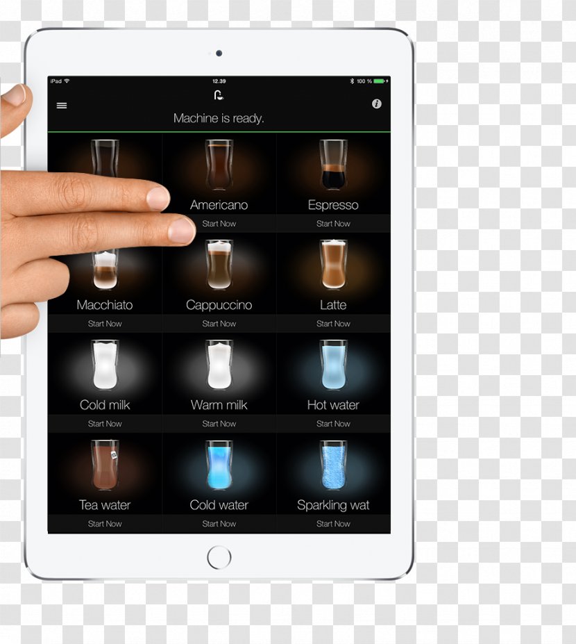 Coffee IPad 3 Cappuccino Mobile Phones Drink - Handheld Devices - Interface Transparent PNG