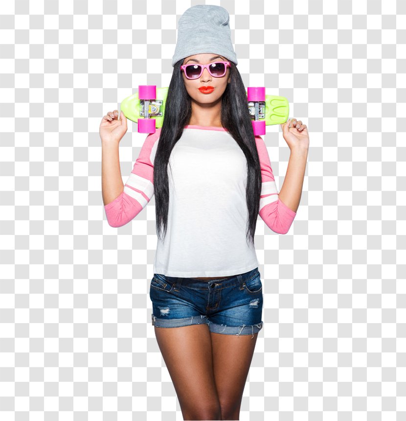 Stock Photography Skateboard Royalty-free Woman - Pink - Boxing Gloves Transparent PNG