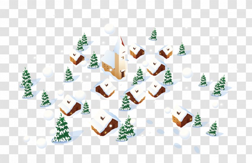 Snow Winter Illustration - Snowflake - Village Christmas Vector Transparent PNG