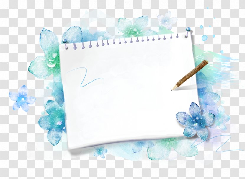 Paper Notebook Download Illustration - Red - The Envelope In Blue Flowers Transparent PNG