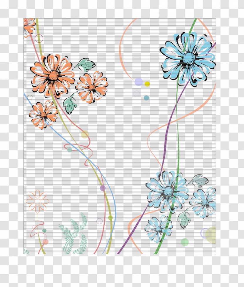 Floral Design Motif - Flowering Plant - Line Pattern Transparent PNG