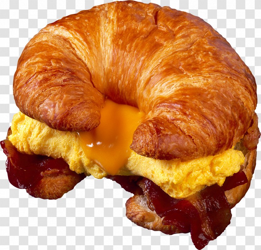 Croissant Bacon, Egg And Cheese Sandwich Breakfast Ham - Bread - Bacon Free Material Transparent PNG