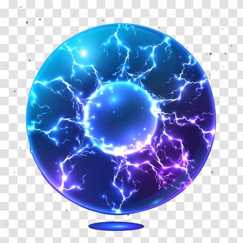 Plasma Globe Electricity Stock Photography - Blue - Magnetic Ball Transparent PNG