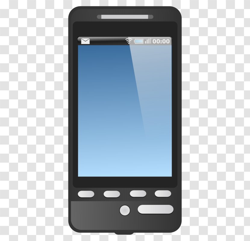 Android Smartphone Clip Art - Gadget - Black Blue Cartoon Phone Transparent PNG
