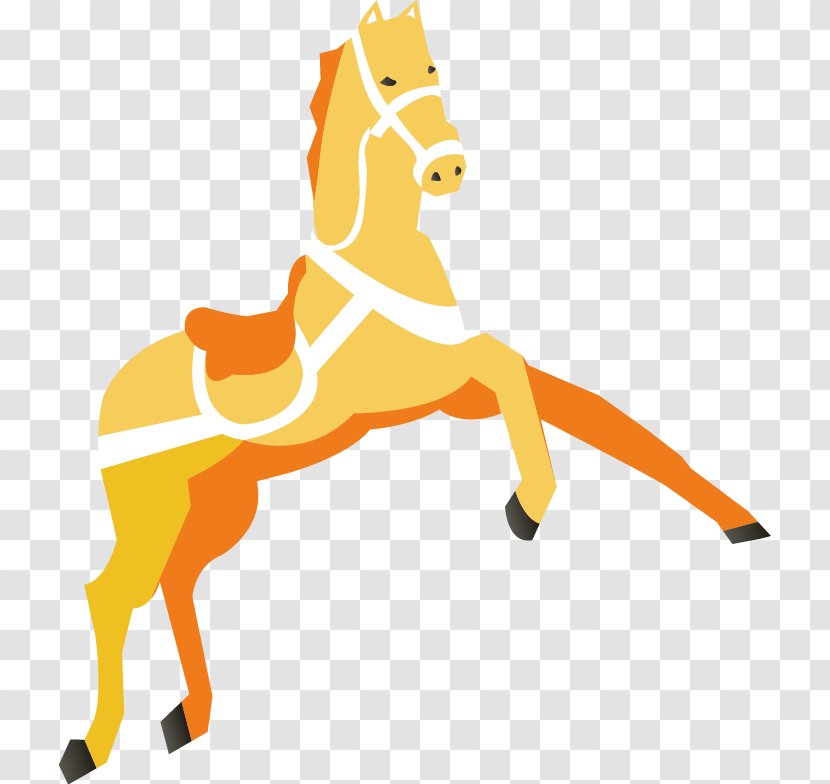 Mustang Mane Cartoon Clip Art - Yellow - Horse Transparent PNG