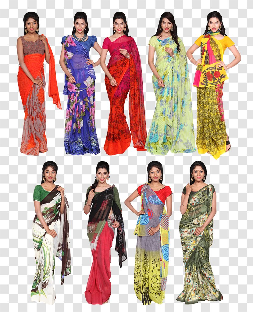 Sari Georgette Dress Clothing Fashion - Debit Card - Women Saree Transparent PNG