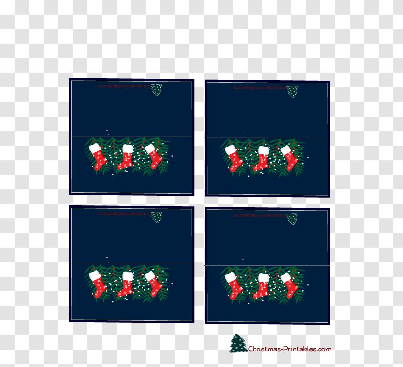 Christmas Ornament Tree Santa Claus Place Cards - Card Name Transparent PNG