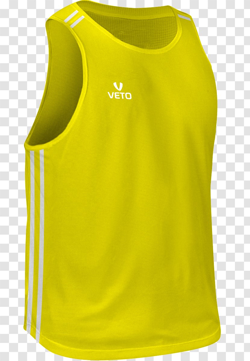 T-shirt Sleeveless Shirt Gilets Yellow White - Sports Uniform - Ball Goalkeeper Transparent PNG