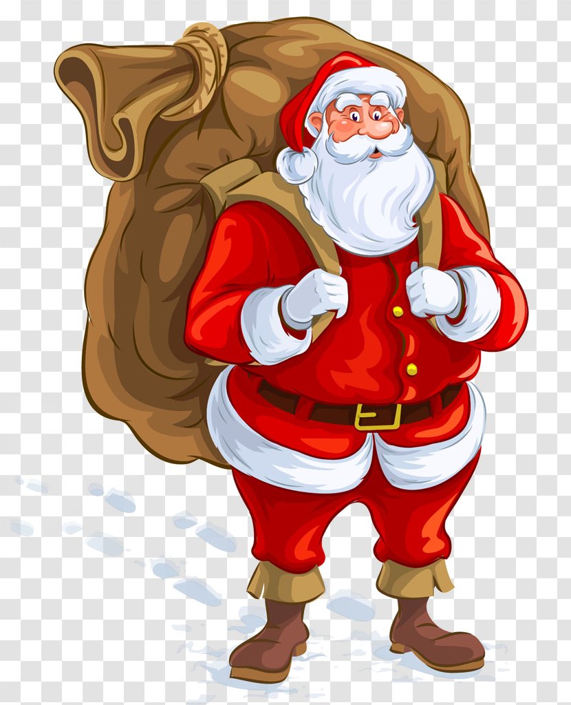 Ded Moroz Santa Claus Christmas Gift Illustration - Carrying A Transparent PNG