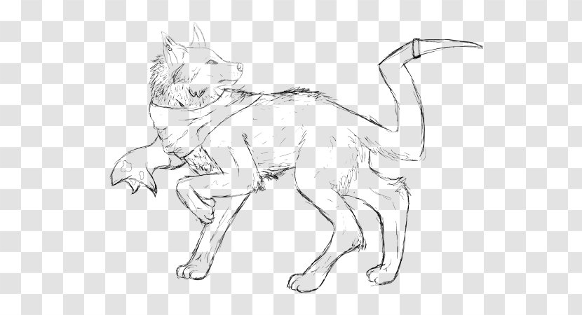 Cat Tail Animal Character Sketch - Line Art Transparent PNG