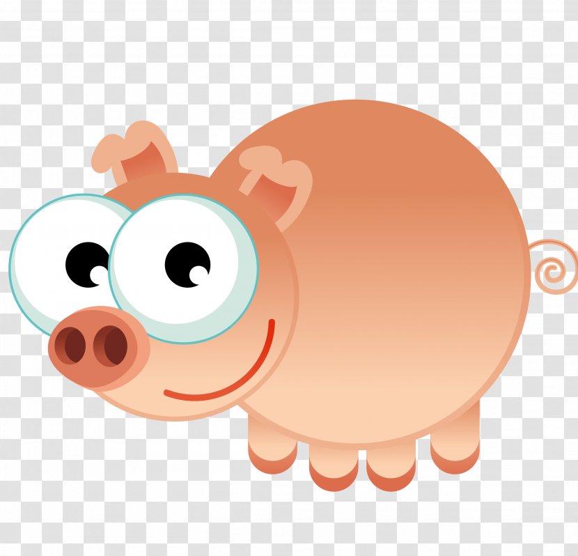 Domestic Pig Cartoon Clip Art - Vector Transparent PNG
