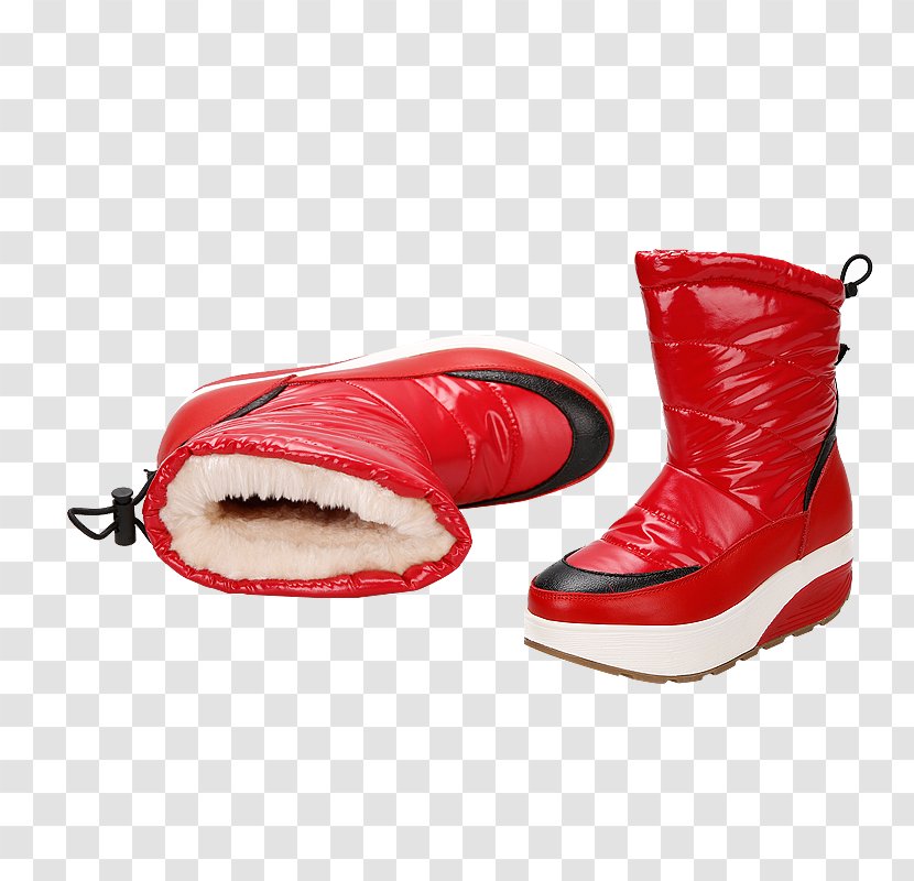 Snow Boot Shoe - Outdoor - Red Boots Transparent PNG