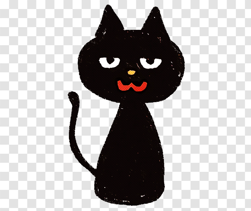 Cat Black Cat Small To Medium-sized Cats Whiskers Cartoon Transparent PNG