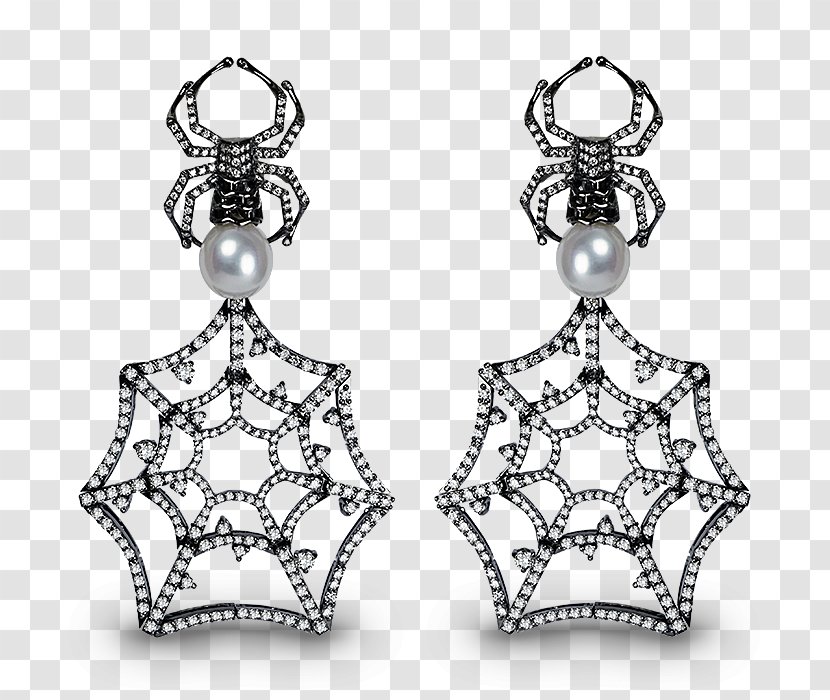 Earring Jewellery Jacob & Co Silver Gold - Black And White Transparent PNG
