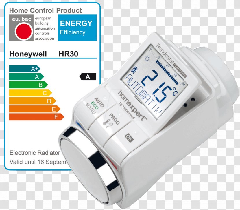 Thermostitc Radiator Valve Electronical 5 Up To 30 °C Homexpert Thermostatic Thermostat Head 8 28 By Honeywe Heating Radiators Transparent PNG