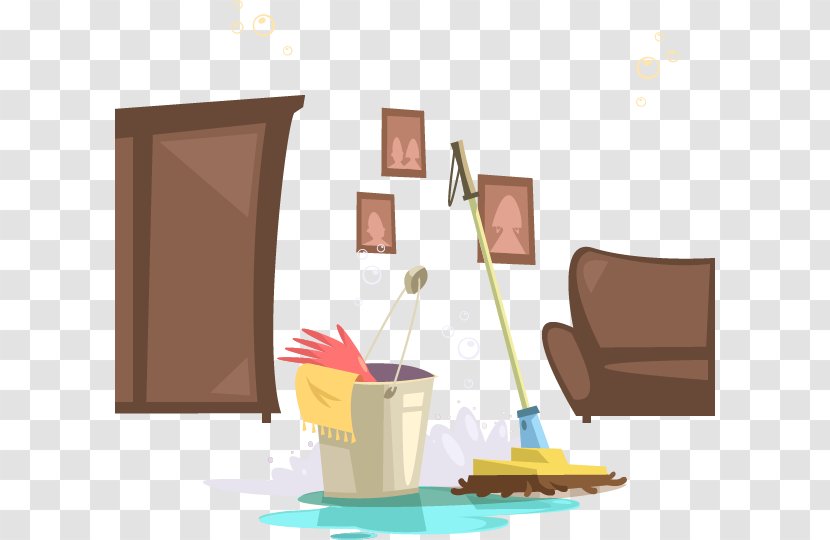 Cleaning Cartoon - Family Sweeping Health Illustrator Vector Material Transparent PNG