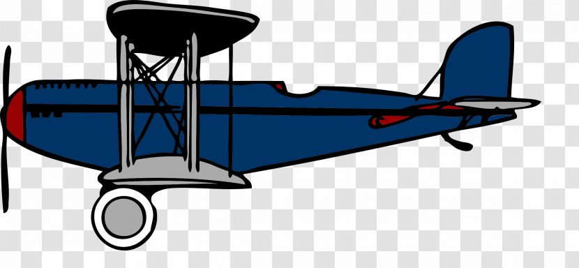 Airplane Fixed-wing Aircraft Biplane Clip Art - Silhouette - Blue Propeller Cliparts Transparent PNG