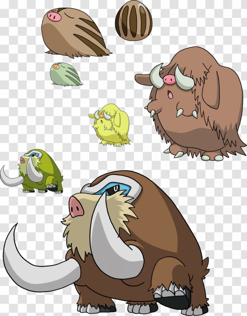 Pokémon FireRed And LeafGreen Trading Card Game Swinub Piloswine Universe - Animal Figure - Geodude Transparent PNG