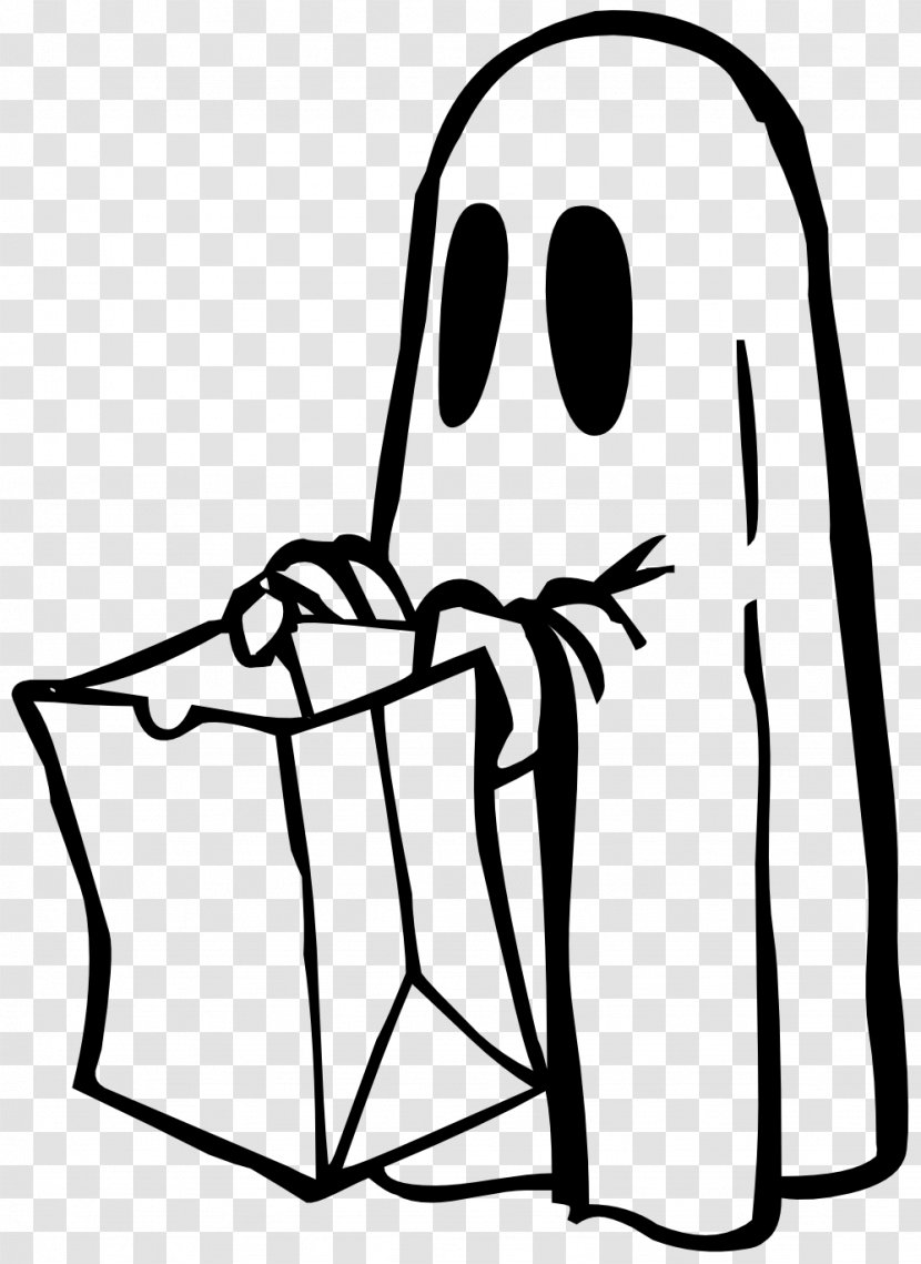 Halloween Costume Coloring Book Child Clip Art - Monochrome - Ghost Transparent PNG