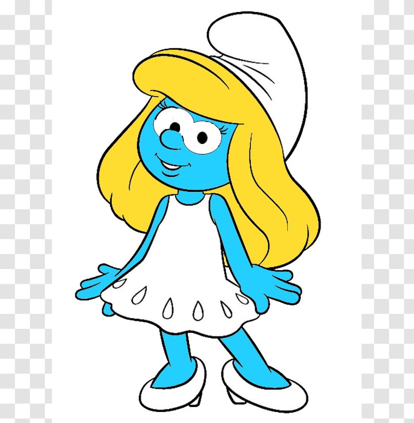 The Smurfette Brainy Smurf Papa Smurfs - Black And White - Blonde Hair Cartoon Characters Transparent PNG