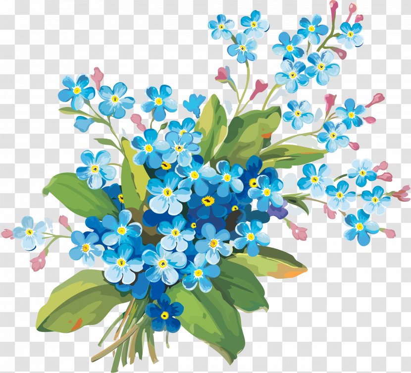Flower Bouquet Scorpion Grasses Clip Art - Royaltyfree - Flowers Transparent PNG