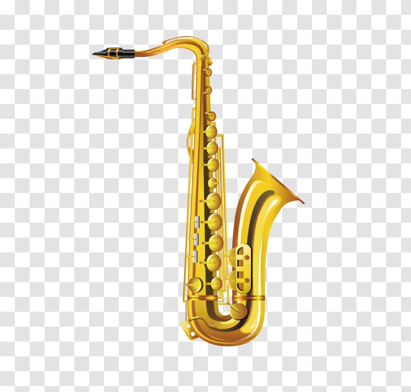 Alto Saxophone Musical Instrument Drawing - Tree - Gold Transparent PNG