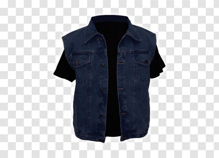 Denim T-shirt Jacket Waistcoat Gilets - Coat Transparent PNG
