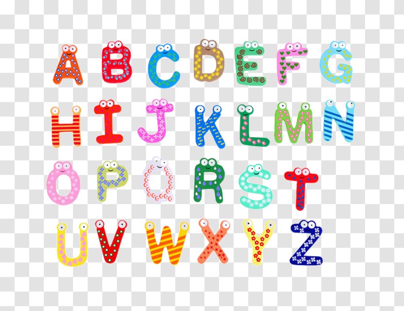 Refrigerator Magnets Educational Toys Child - Text - Watercolor Alphabet Transparent PNG