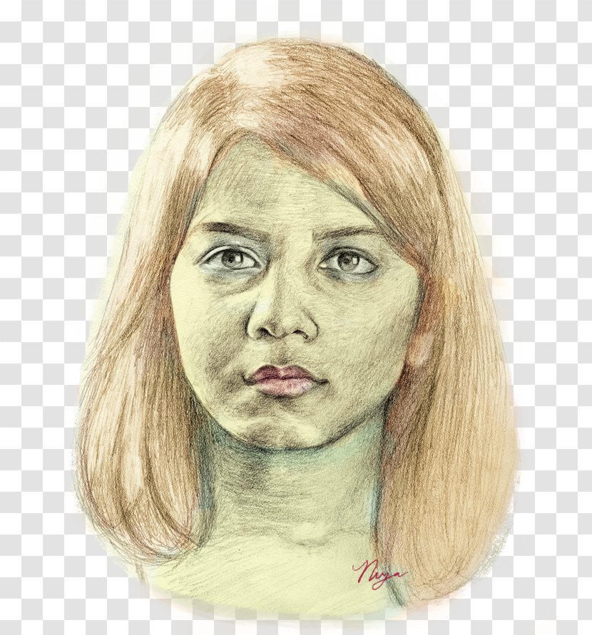 Watercolor Drawing - Selfportrait - Long Hair Paint Transparent PNG