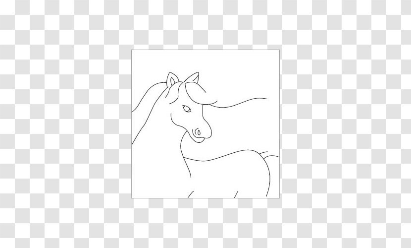 Line Art Horse Cartoon Angle Sketch - Flower - Ceramic Pattern Transparent PNG