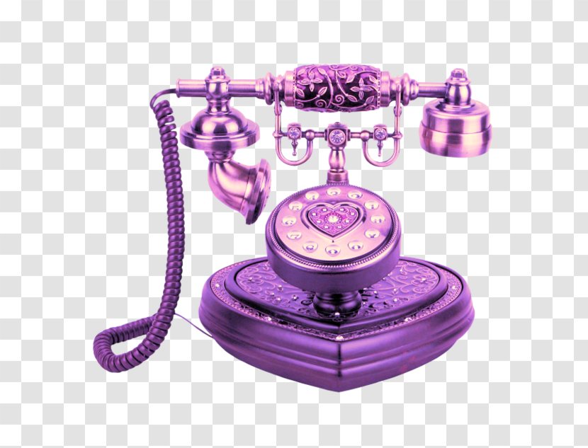 Telephone Bell System Clip Art - Magenta - Purple Vintage Transparent PNG