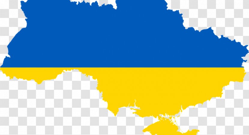 Flag Of Ukraine Map - Blue Transparent PNG