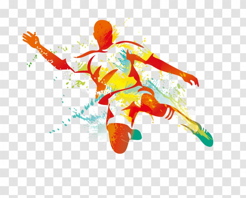 Football Player Kickball - Flower - Colorful Motion Transparent PNG