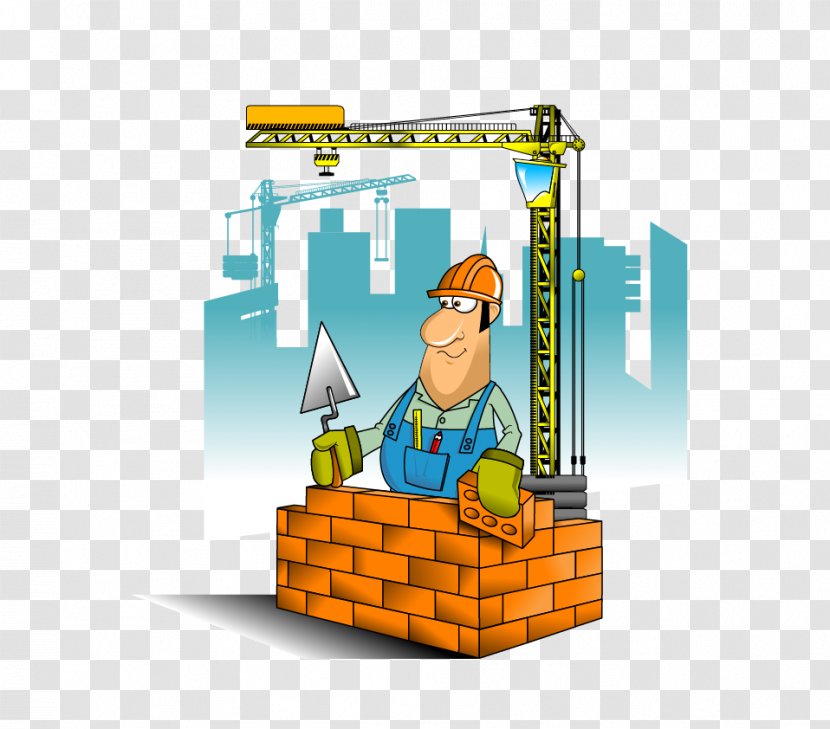 Cartoon Laborer Construction Worker Illustration - Comics - Building Transparent PNG