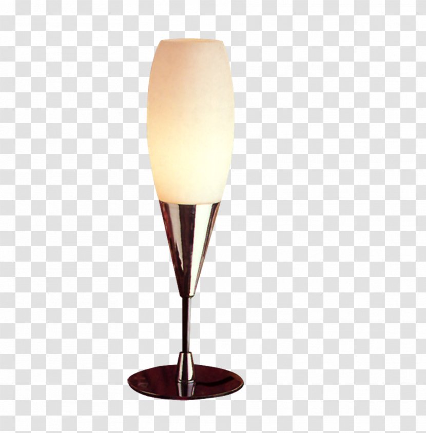 Wine Glass Champagne Electric Light - Stemware - Exquisite Table Lamp Transparent PNG