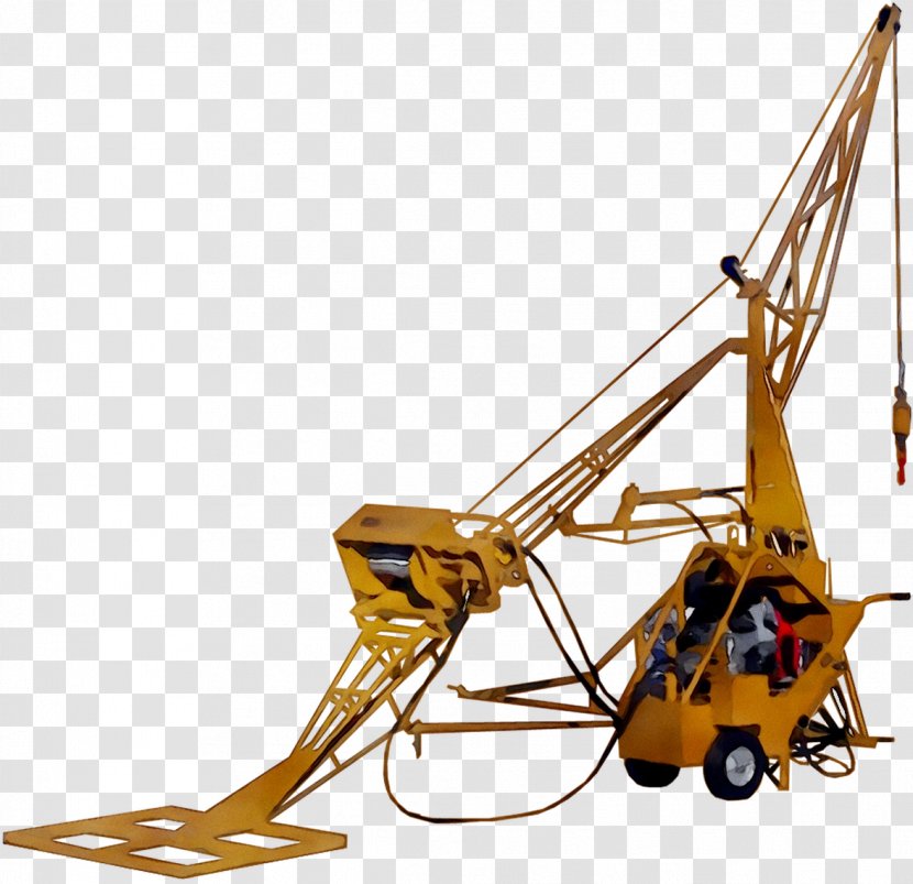 Yellow Machine Product Design Line - Vehicle - Crane Transparent PNG