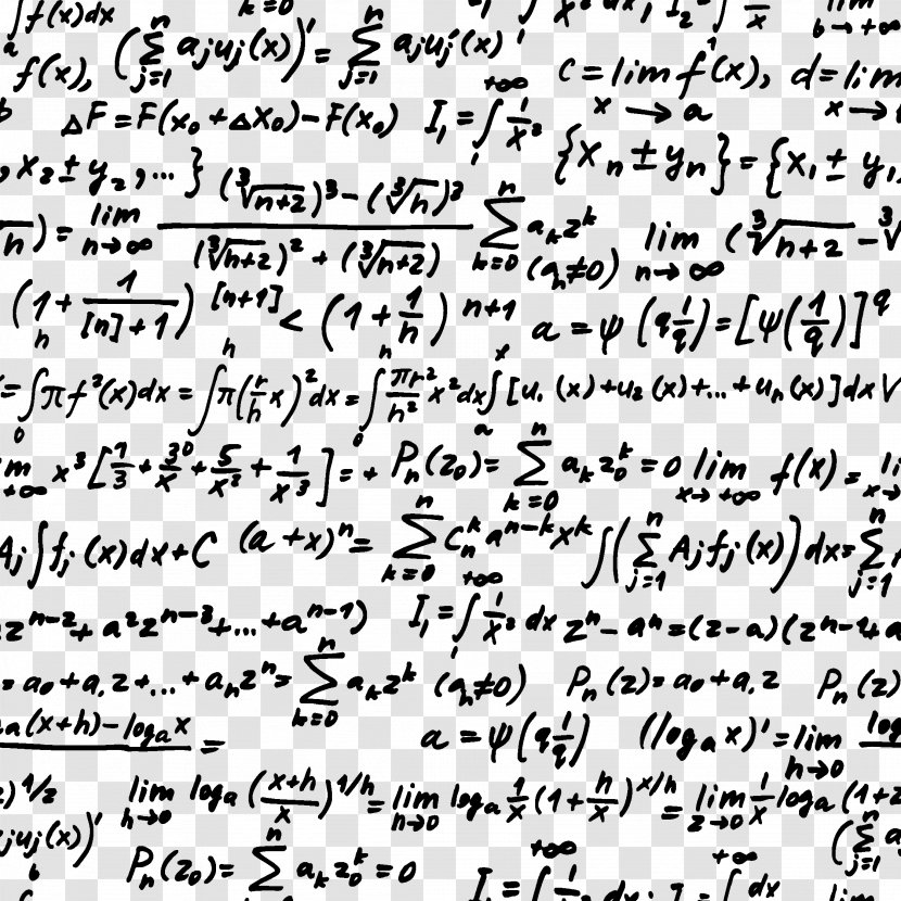 Mathematics Formula Algebra Euclidean Vector - Handwriting - Mathematical Transparent PNG
