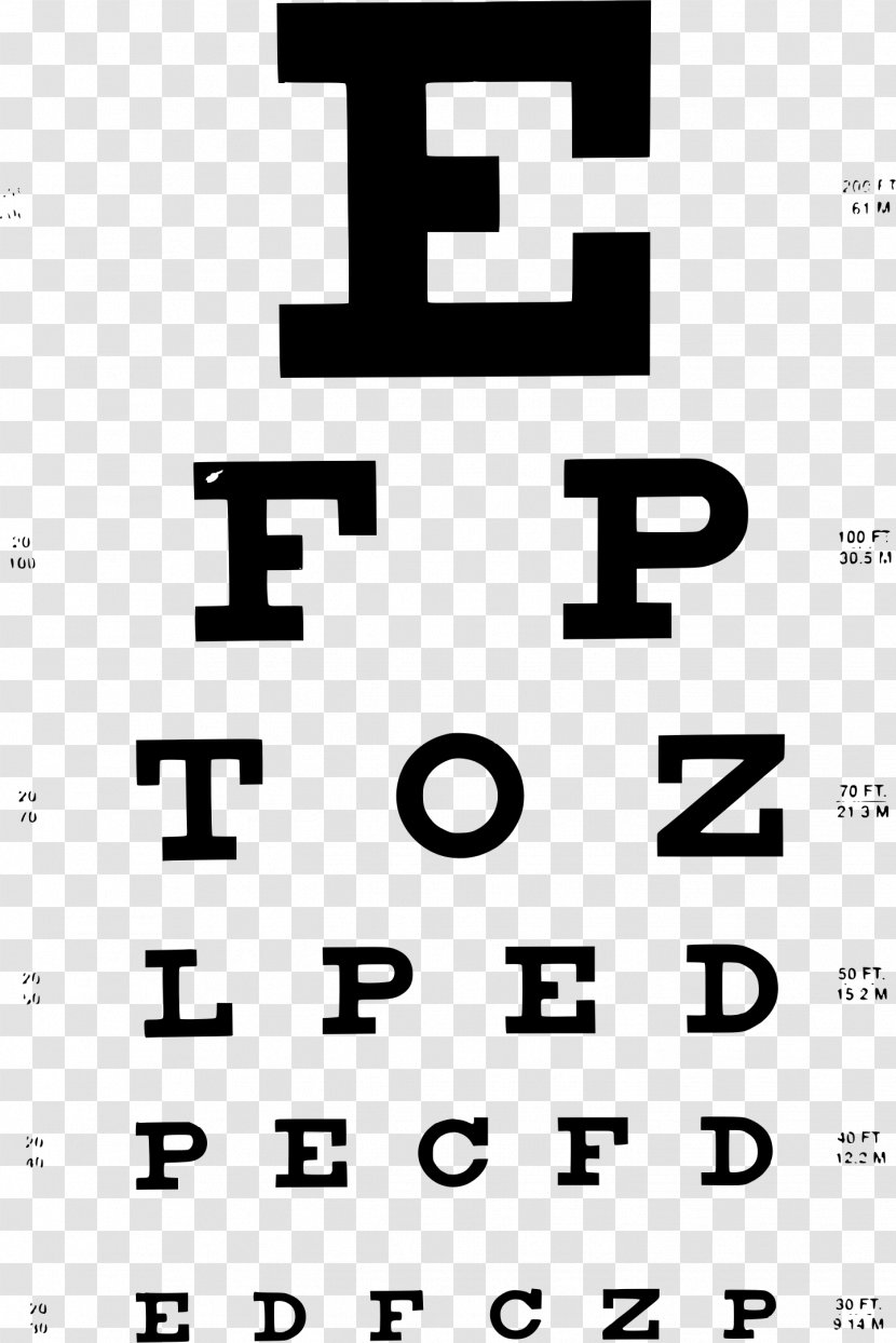 Snellen Chart Eye Examination Visual Acuity Perception - Flower - Test Transparent PNG