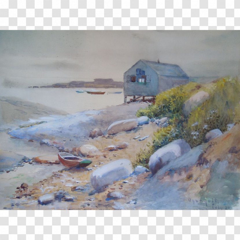 Watercolor Painting Incoming Tide, Scarboro, Maine Seascape Oil Paint - Flowers Transparent PNG