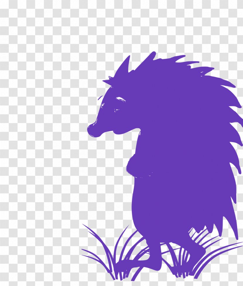 Purple Violet Clip Art Fictional Character Silhouette - Mustang Horse Mythical Creature Transparent PNG