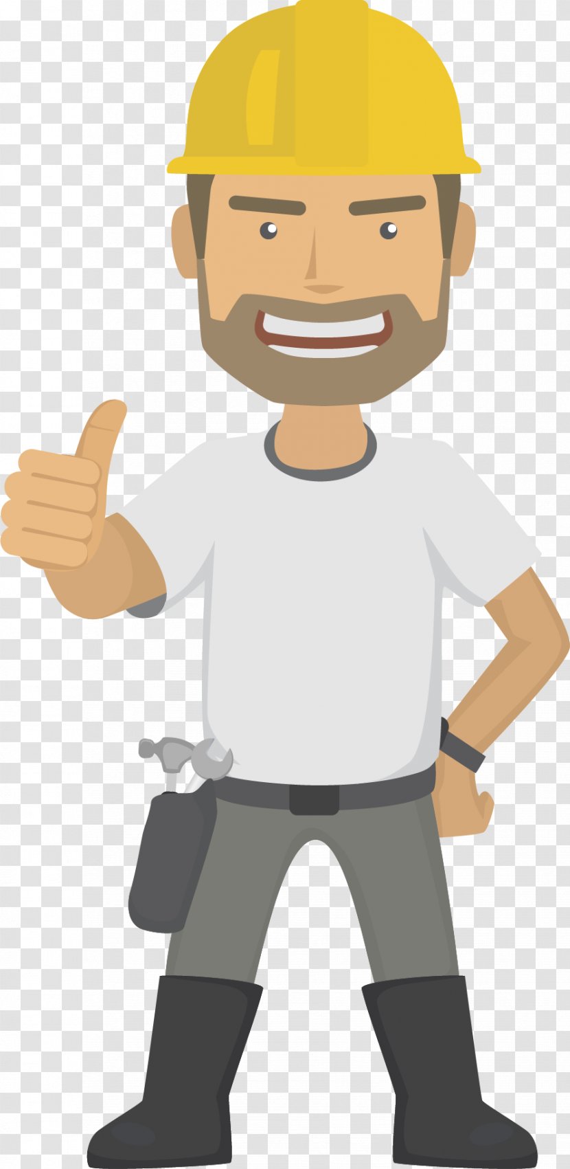 Architectural Engineering Construction Worker Lone Icon - Sitting - Vertical Big Bearded Engineer Transparent PNG