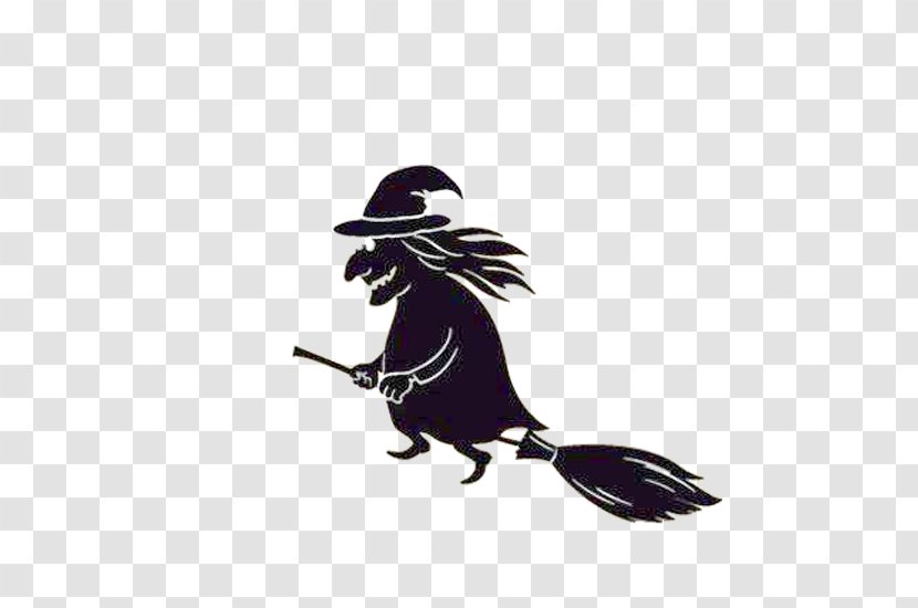 Halloween - Black And White - Graffiti Witch Transparent PNG