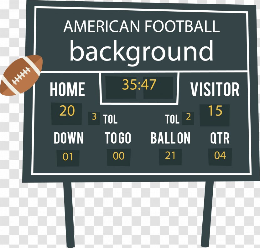 Angle Football Scoreboard Signage Twilight - Rugby Score Card Transparent PNG