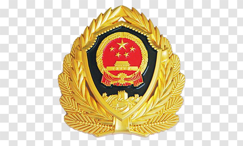 China Marine Police Force Peoples Armed U4e2du534eu4ebau6c11u5171u548cu56fdu4ebau6c11u8b66u5bdfu8b66u5fbd Officer - Gold - Jinghui Transparent PNG