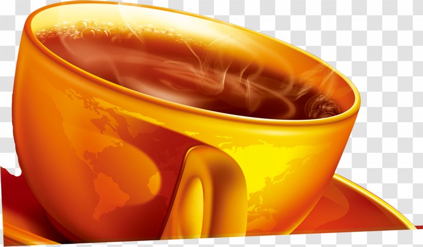Coffee Cup Tea Cafe Wallpaper - Drink - Gold Mug Transparent PNG